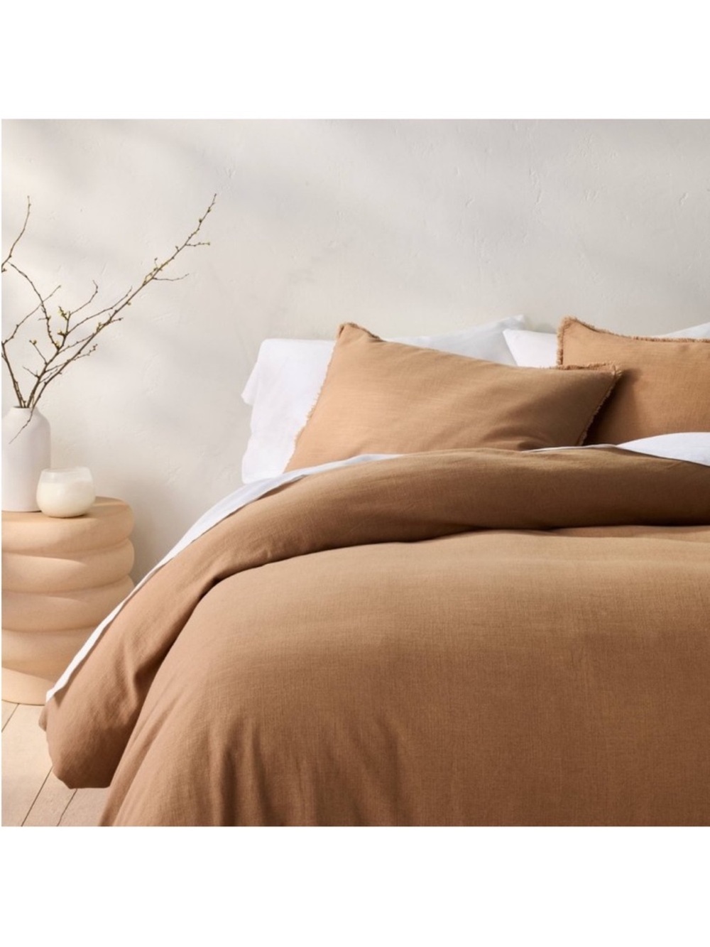 Casaluna Tan Linen-Look Duvet Cover